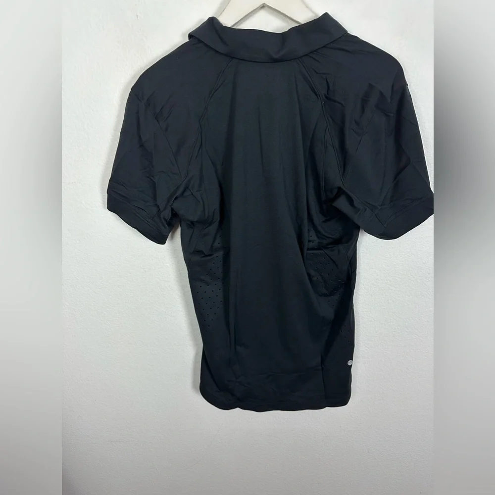 adidas Men's Tennis New York Freelift Slim Fit Polo Shirt Medium Black Top NWT